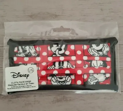 BRAND NEW Disney Parks Classic Minnie Mouse Cloth Face Mask Sealed Adult Large • $17.99