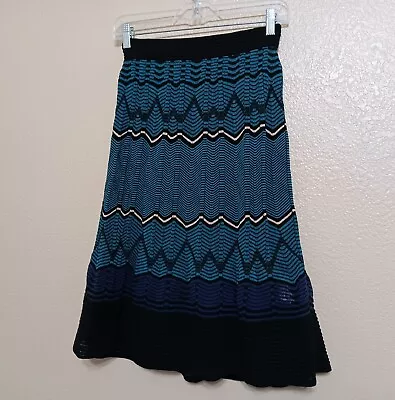 M Missoni 38 4 Pull On Purple Blue Striped Knit Skirt • $49.99