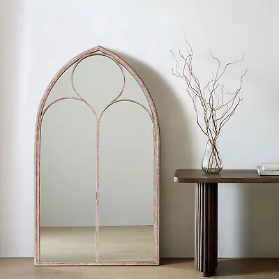 £65.95 • Buy Large Window Garden Mirror Metal Frame Indoor Outdoor Wall Mounted Floral Decor
