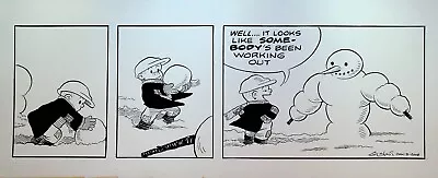 Nancy Comic Strip Original Art Guy Gilchrist January 3 2008 Snowman Muscles • $144.30