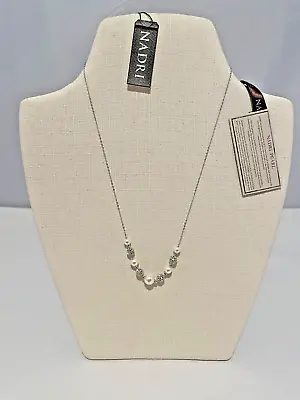 Pearl Necklace Silver And Faux Pearl Beaded Chain Necklace Nadri New With Tags • $19.99