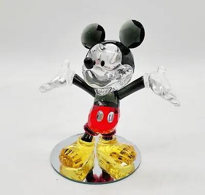 Swarovski Disney Mickey Mouse Color Crystal Figurine 4.5  With Display Mirror  • $399.95