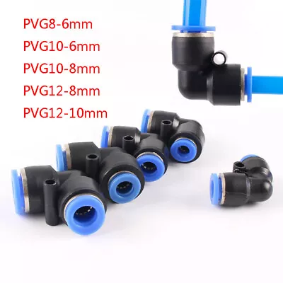 Plastic Air Push In Fitting Quick Pneumatic 90°Elbow Connector For 6~12mm Hose • $19.43