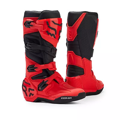 Fox Racing Youth COMP Motocross Boots (Fluorescent Red)  (Size 2) 30471-110-2 • $239.95