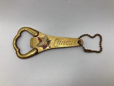 Vintage Niagara Falls Canada Bottle Opener On Key Chain With Maple Leaf • $15