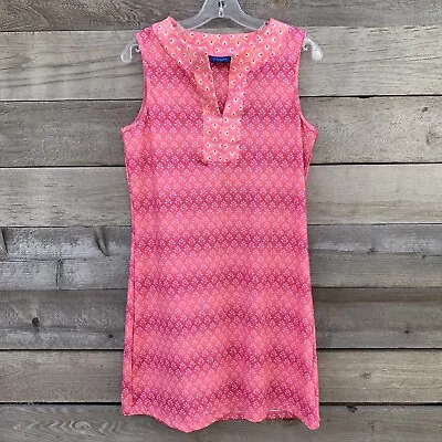 Cabana Life Tunic Dress Womens M Sleeveless Retro Geo Print Pink Orange UPF 50+ • $38.95