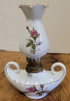 Moss Rose Mini Oil Porcelain Lamp & Shade Aladdin Japan 7 5/8   • $13.83