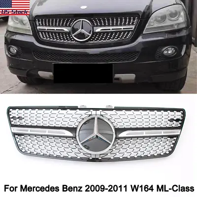 For Mercedes-Benz ML-Class W164 2009-11 ML350 ML550 Dia-monds Grille W/3D Emblem • $77