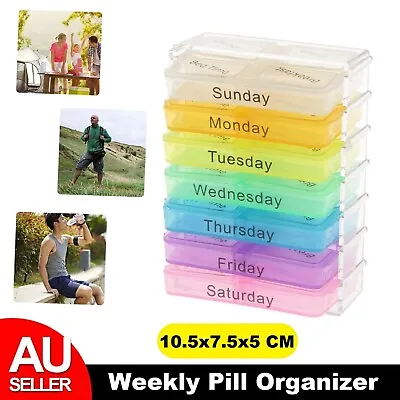 7 Day Weekly Pill Box Medicine Tablet Organizer Dispenser Container Large Case  • $12.79