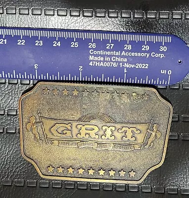 Vintage Grit Newspaper Belt Buckle Western Style Brass • $10.99