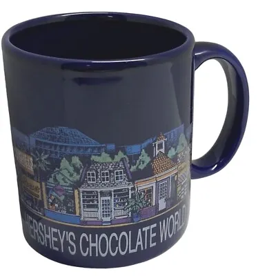 Hersheys Chocolate World Coffee Mug Hershey PA Souvenir Vintage Blue 1989 • $13.96