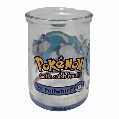 Pokemon Poliwhirl Welch's Glass Jelly Jar #61 1999 Nintendo Vtg • $15.95