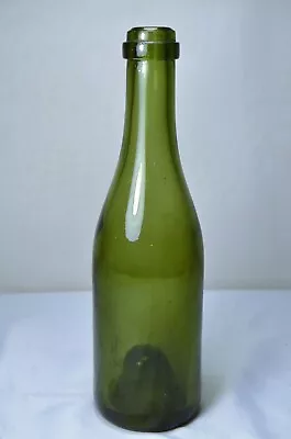$4.99 • Buy Antique Turn Mold Green Wine Bottle Heavy Glass With Kick-Up Base