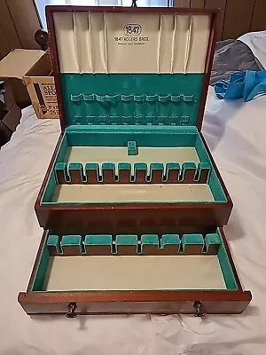 1847 Rogers Bros Mid Century Silverware Wooden Flatware Storage Chest Box • $39.99