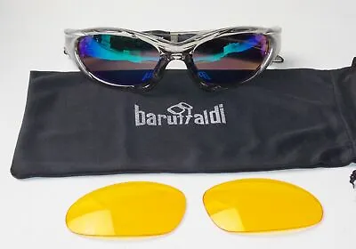 $28 • Buy Baruffaldi Wind Tech Grey Mirror/yellow Lenses Motorcycle Glasses Triumph Harley