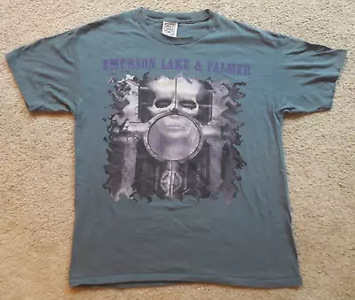 EMERSON LAKE & PALMER Vintage 1996 World Tour T Shirt L Blue ELP LP HR Giger 90s • $93.34