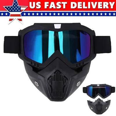 Full-Face Motorcycle Glasses Eyewear ATV Dirt Bike Shield Sun Protection Goggles • $8.54