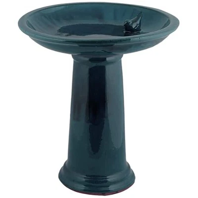 £127.99 • Buy FB422 Ltd CERAMIC BIRD BATH ON PEDESTAL BLUE