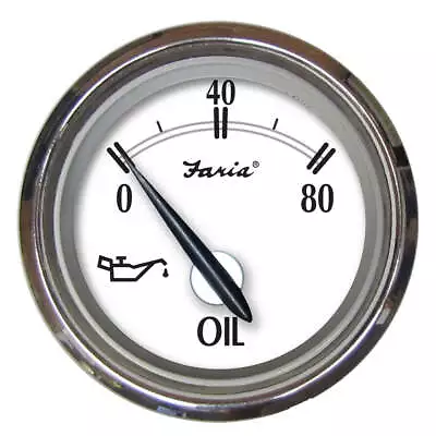 Faria Newport SS 2  Oil Pressure Gauge - 0 To 80 PSI [25001] • $60.99