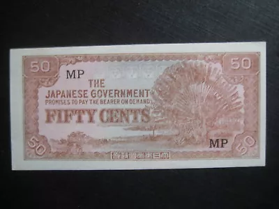 Japanese Malaya Occupation Money - Fifty Cents 1942 - Serial Mp - Excellent • £2.70