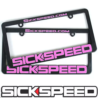 Sickspeed Logo Black Pink License Plate Cover Holder Frame Tag Front Rear  P4 • $10.10