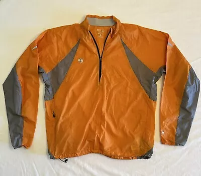 Mountain Hardwear 1/2 Zip Jacket Mens Large Nylon Lightweight Outer Shell Orange • $29.99