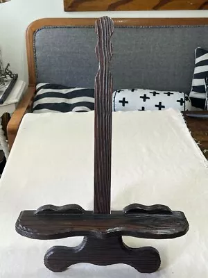 Vintage Dark Wood SPANISH GOTHIC Hand Carved Wooden Picture Easel • $49.95