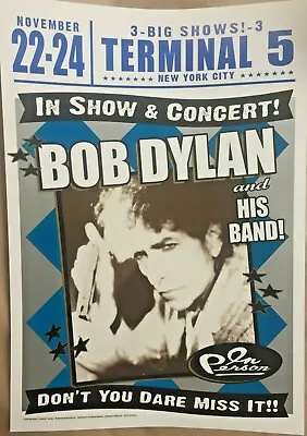 Bob Dylan Original Concert Poster Nov 2010 Terminal 5 New York City Nyc Boxer • $24.77