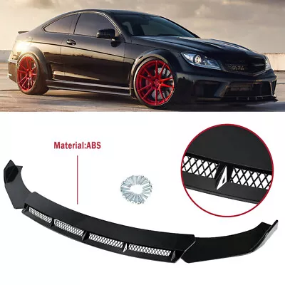 $49.95 • Buy For Benz W205 W204 W212 Glossy Black Front Bumper Lip Splitter Spoiler Body Kit