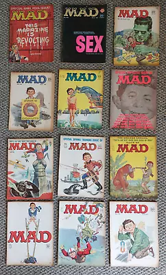 Lot Of 12 MAD MAGAZINES From The 1960s In FAIR Condition • $9.99