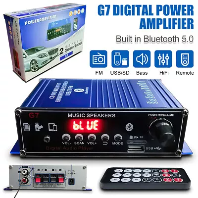 400W 12V 2 Channel Bluetooth Stereo Audio Power Amplifier HiFi Amp Car Home FM • $32.39
