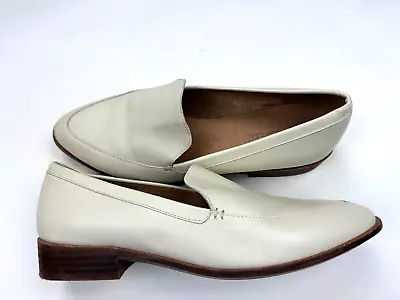 Madewell The Frances Skimmer In Leather Women 9 EUC Loafers Slip On Flats Ivory • $79.88