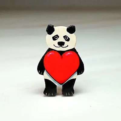 Panda Brooch Gift Handmade I Love You Pin Cute Valentines Gift Panda Jewellery • $9.33