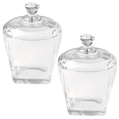 £26.97 • Buy 2 Pcs Glass Candy Jar Candy Buffet Jar Snack Go Food Containers Lids