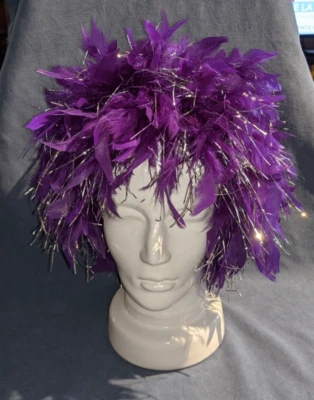 $7.36 • Buy Vintage Feathers Wig Purple
