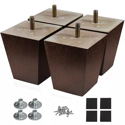 3 Inch Wood Furniture Legs Sofa Legs Set Of 4 Square Replacement Legs Brown  • $24.99