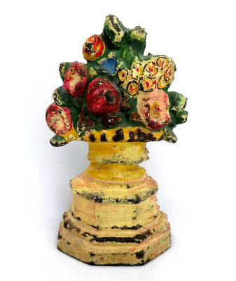 Antique Original Paint Cast Iron Floral Door Stop • $49.50