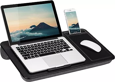 Laptop - Lap Desk With Device Ledge Mouse Pad And Phone Holder (Black) • $23.95