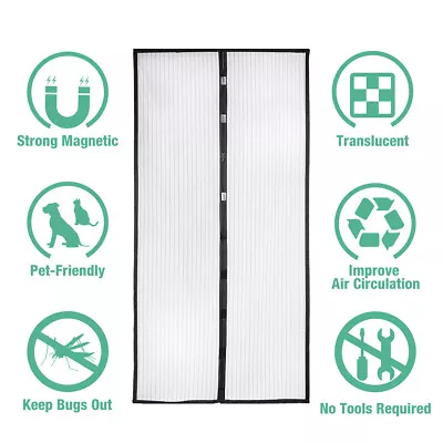 Mosquito Door Net Mesh Screen Bug Fly Curtain Pet Patio Hand Free Magnetic Close • $8.74