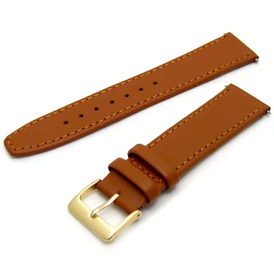 Smooth Stitched Leather Watch Strap C088 Lots Of Colours & Sizes 15mm - 22mm • £7.99