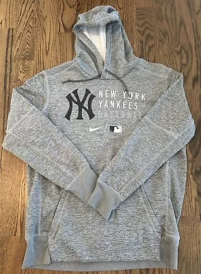 Nike Dri-Fit New York Yankees Hoodie Mens L Sweatshirt MLB Logo Gray • $29.99