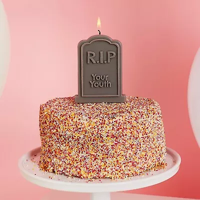 Candle Birthday Cake Retirement  Rip Youth Gravestone Funny  30th 40th 50th 60th • £4.50