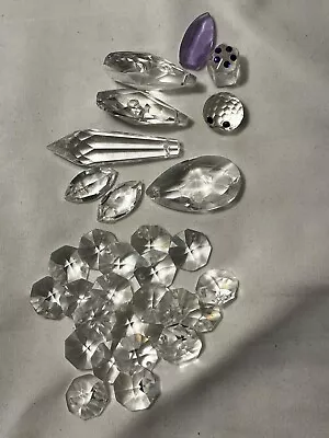 Lot Of 22 Lovely Swarovski Crystals Prisms & Free Extra Pieces • $19.99