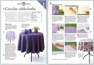 Circular Tablecloths #129-130 Know-How Sewing - Needlecraft Magic Pattern • £1.49