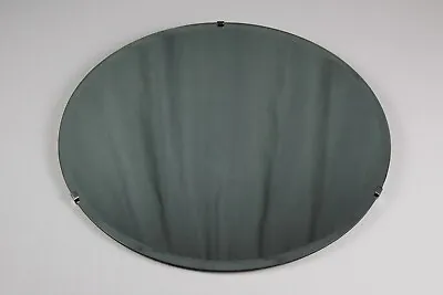 Vintage Round Frameless Beveled Wall Mirror 19.75  Mid Century Modern Art Deco • $89