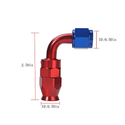 AN-6 (AN6 JIC -6) 6AN 90 Degree Swivel Fuel Oil Coolant PTFE Hose Fitting • £9.99