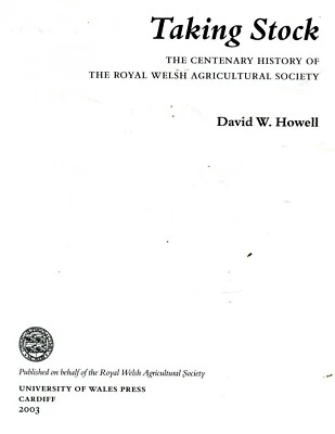 £12 • Buy Taking Stock. Centenary History Of The Royal Welsh Agricultural Society.