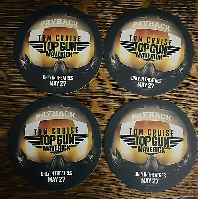 Tom Cruise Top Gun Maverick Movie Drink Coaster 3 1/2” - 1 Set Of 4 Coasters New • $5