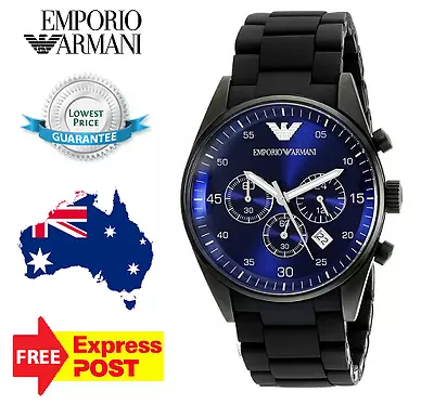 Emporio Armani Sportivo Ar5921 Black/blue Mens Watch - New With Tags • $195.90