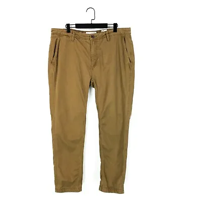 Fat Face Camel Brown Slim Fit Modern Coastal Twill Chino Trousers - W38S • £25